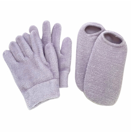 NatraCure Spa-booties-gloves lila natracure spa strumpor handskar lila