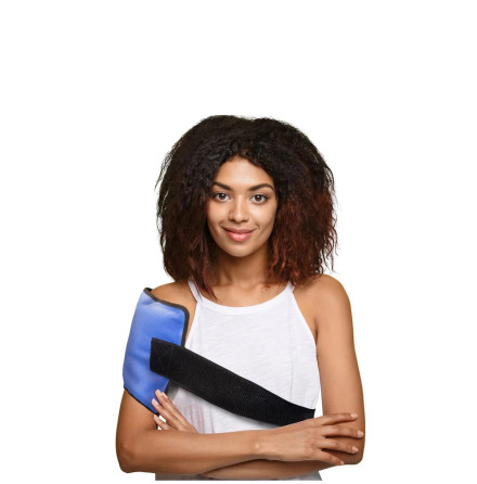 Flexikold gel cold pack half size med kardborreband axeln